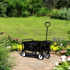 KONDELA Vrtni zložljivi voziček Mabin - črna