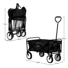 KONDELA Vrtni zložljivi voziček Mabin - črna