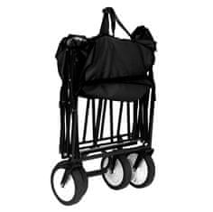 KONDELA Vrtni zložljivi voziček Mabin - črna