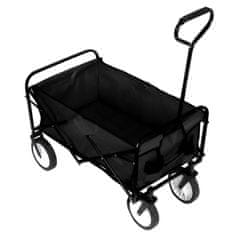 KONDELA Vrtni zložljivi voziček Mabin - črna