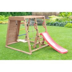 KONDELA Leseno vrtno igrišče z toboganom Fanky - rjava / mix barv