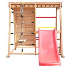 KONDELA Leseno vrtno igrišče z toboganom Fanky - rjava / mix barv
