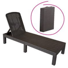 KONDELA Vrtni ležalnik Zama - rjav