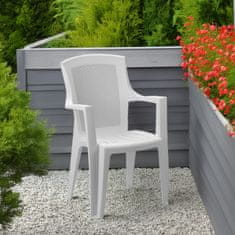 KONDELA Vrtni stol z možnostjo zlaganja Edenia - bela