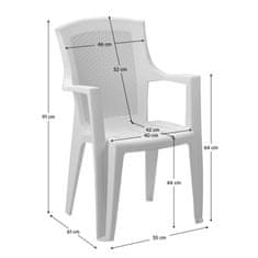 KONDELA Vrtni stol z možnostjo zlaganja Edenia - bela