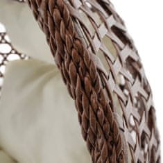 KONDELA Viseči gugalni stol Norel - bakrena / rjava / kremna