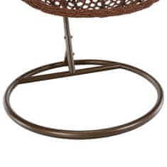 KONDELA Viseči gugalni stol Norel - bakrena / rjava / kremna