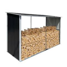 KONDELA Lopa za drva Daryl Tip 3 - antracit / bela