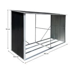 KONDELA Lopa za drva Daryl Tip 3 - antracit / bela
