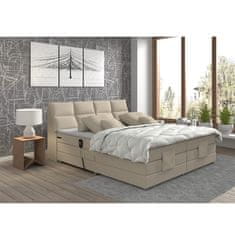 KONDELA Električna nastavljiva zakonska postelja Gerona New 180x200 cm - bež