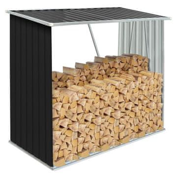 KONDELA Lopa za drva Daryl Tip 1 - antracit / bela