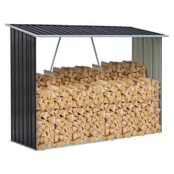 KONDELA Lopa za drva Daryl Tip 2 - antracit / bela