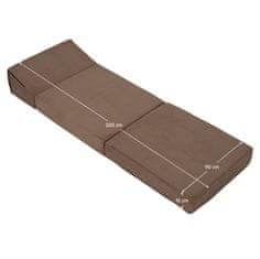 KONDELA Zložljiva vzmetnica / fotelj Malen - svetlo rjava