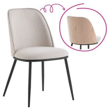 KONDELA Jedilni stol Vudia - bež rjava / natural / črna