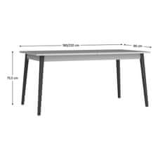 KONDELA Raztegljiva jedilna miza Aris - siva / črna