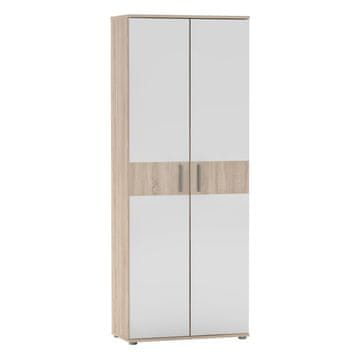 KONDELA Servo tip 7 dvovratna regalna omarica z ogledalom