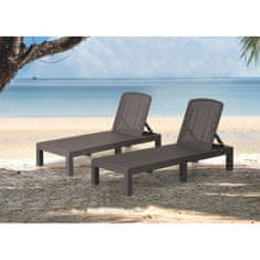 KONDELA Vrtni ležalnik Zama - rjav