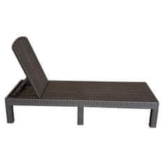 KONDELA Vrtni ležalnik Zama - rjav