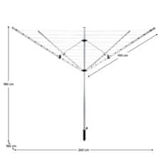 KONDELA Vrtno stojalo za sušenje perila Rotary New Typ 1 - srebrna / črna