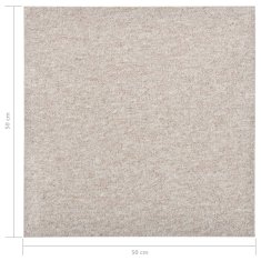 Vidaxl Talna obloga preproga 20 kosov 5 m² 50x50 cm svetlo bež