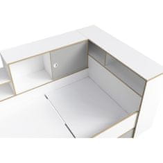 Otroška postelja z letvami in prostorom za shranjevanje Pinio 90x200 cm - bela / siva