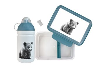 Komplet Zdrava steklenička 0,5 l in Zdrav prigrizek - Kuba Bear