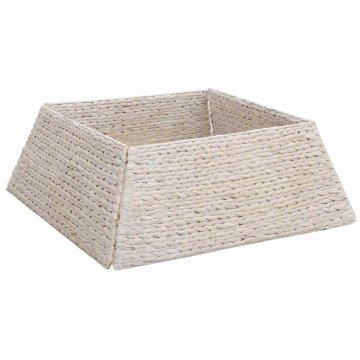 Vidaxl Ovratnik za božično drevo Bela 70 x 70 x 28 cm Vodna hijacinta