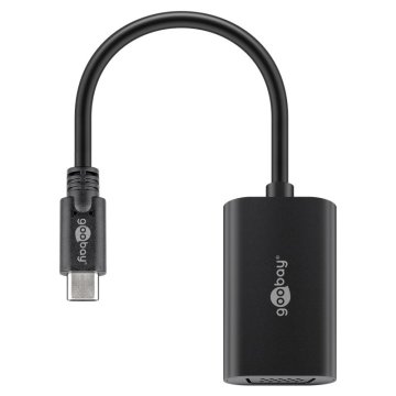 Goobay USB-C na VGA FHD črn adapter