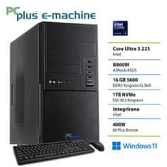PCplus e-machine Core Ultra 5 225 16GB 1TB SSD Windows 11 Home tipkovnica miška namizni računalnik