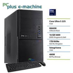 PCplus e-machine Core Ultra 5 225 16GB 1TB SSD tipkovnica miška namizni računalnik