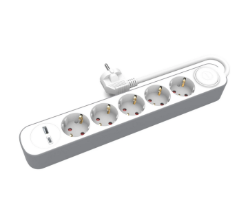 shumee PLASTROL PODALJŠEK ZA HOME 5x VTIČNICE 3m S STIKALOM 1x USB A 1x USB C