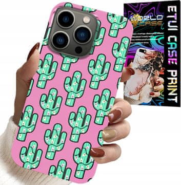 shumee OVITEK ZA IPHONE 16 PRO - KAKTUSI, KAKTUS NA ROZA OZADJU + FOLIJ