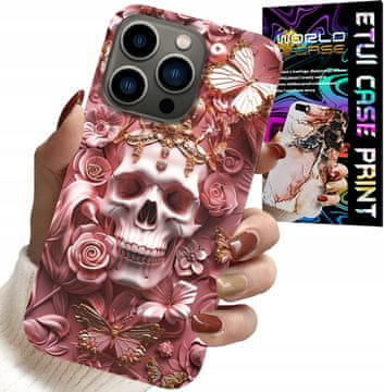 shumee OVITEK ZA IPHONE 16 PRO - ŽENSTVENO, MODNI VZORCI, LOBANJA Z VRTNICAMI