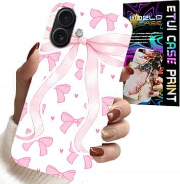 shumee OVITEK ZA IPHONE 16 PLUS - ROZA TRAKOVI OVITEK Z MODNIMI VZORCI IN TRAKOVI