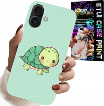 shumee OVITEK ZA IPHONE 16 PLUS - LJUBKI VZORCI ŽELV ZA OTROKE + STEKLO