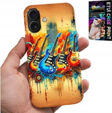 shumee OVITEK ZA IPHONE 16 PLUS - ELEKTRIČNA KITARA, ROCK AND ROLL, KOVINSKI