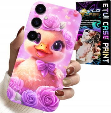 shumee OVITEK ZA SAMSUNG GALAXY A25 5G - LJUBKA RAČKA NA ROZA OZADJU