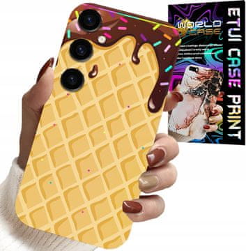 shumee OVITEK ZA SAMSUNG GALAXY A25 5G - Z MOTIVOM OBLAČILA S ČOKOLADNO PREVLEKO