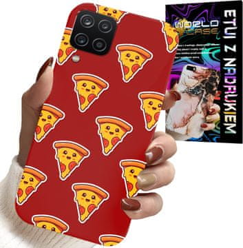 shumee OVITEK ZA SAMSUNG GALAXY A22 5G - VZOREC SREČNE PICE NA RDEČEM OZADJU