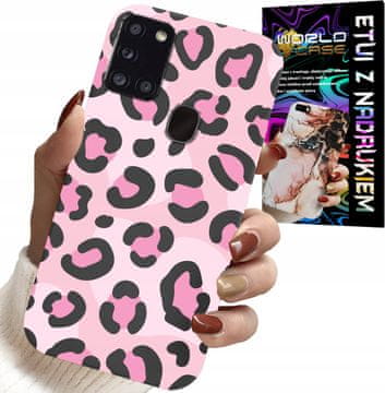 shumee OVITEK ZA SAMSUNG GALAXY A21s - ŽENSKI VZORCI ROZA LEOPARD PANTER