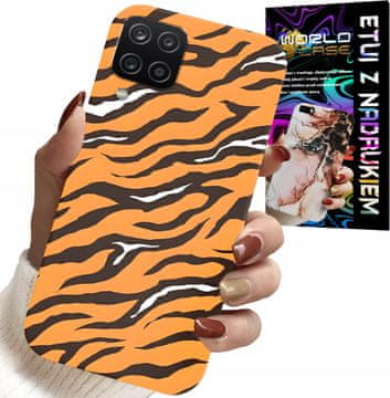 shumee OVITEK ZA SAMSUNG GALAXY A22 5G - ZADNJI POKROV S TIGROVIMI ČRTAMI + STEKLO