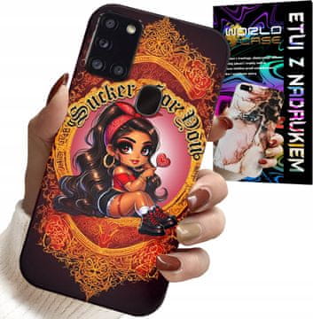 shumee OVITEK ZA SAMSUNG GALAXY A21s - MODNI OVITEK ZA PUNČKO SUCKER FOR YOU + STEKLO