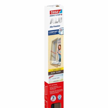 shumee TESA MREŽA PROTI KOMARJEM ZA OKNO Z ALUMINIJASTIM OKVIRJEM RJAVA 14m x 15m COMFORT