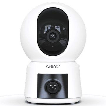 Arenti P3TT 3MP UHD Notranja kamera z dvema objektivoma, vrtenjem in nagibanjem, 2,4 GHz in 5 GHz, dvopasovna WiFi