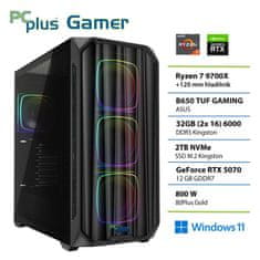 PCplus Gamer namizni računalnik, R7-9700X, 32GB, SSD2TB, RTX5070, W11H