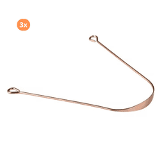 Dentoteka 3 KOSI - Bakreno strgalo za jezik 100 % čisti baker, naravno antiseptično, za odstranjevanje oblog in svež zadah, trajno in okolju prijazno