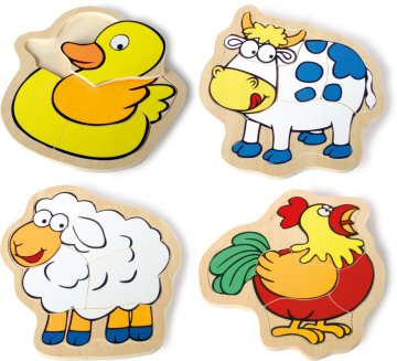 Legler SMALL FOOT Lesena sestavljanka Kmetija 4v1