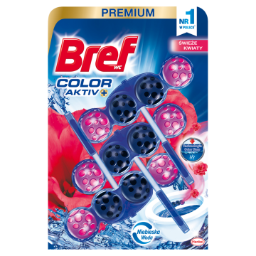 shumee Bref Wc Color Aktiv+ - obešalnik za pralno sredstvo in dišave, sveže cvetje, 3x50g