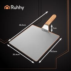 Ruhhy Močan inox lopar za pico 47cm leseno držalo + silikonska rokavica