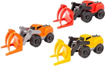 Traktor z grablji 28,5 cm s prostim tekom - mešanica barv (oranžna, rumena, rdeča)